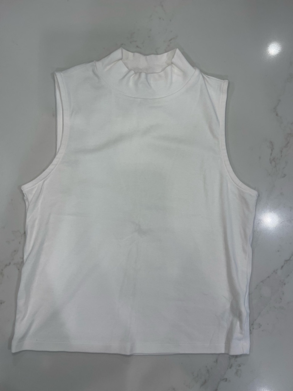 NWOT GAP Sleeveless Mock Neck Tank Top - White